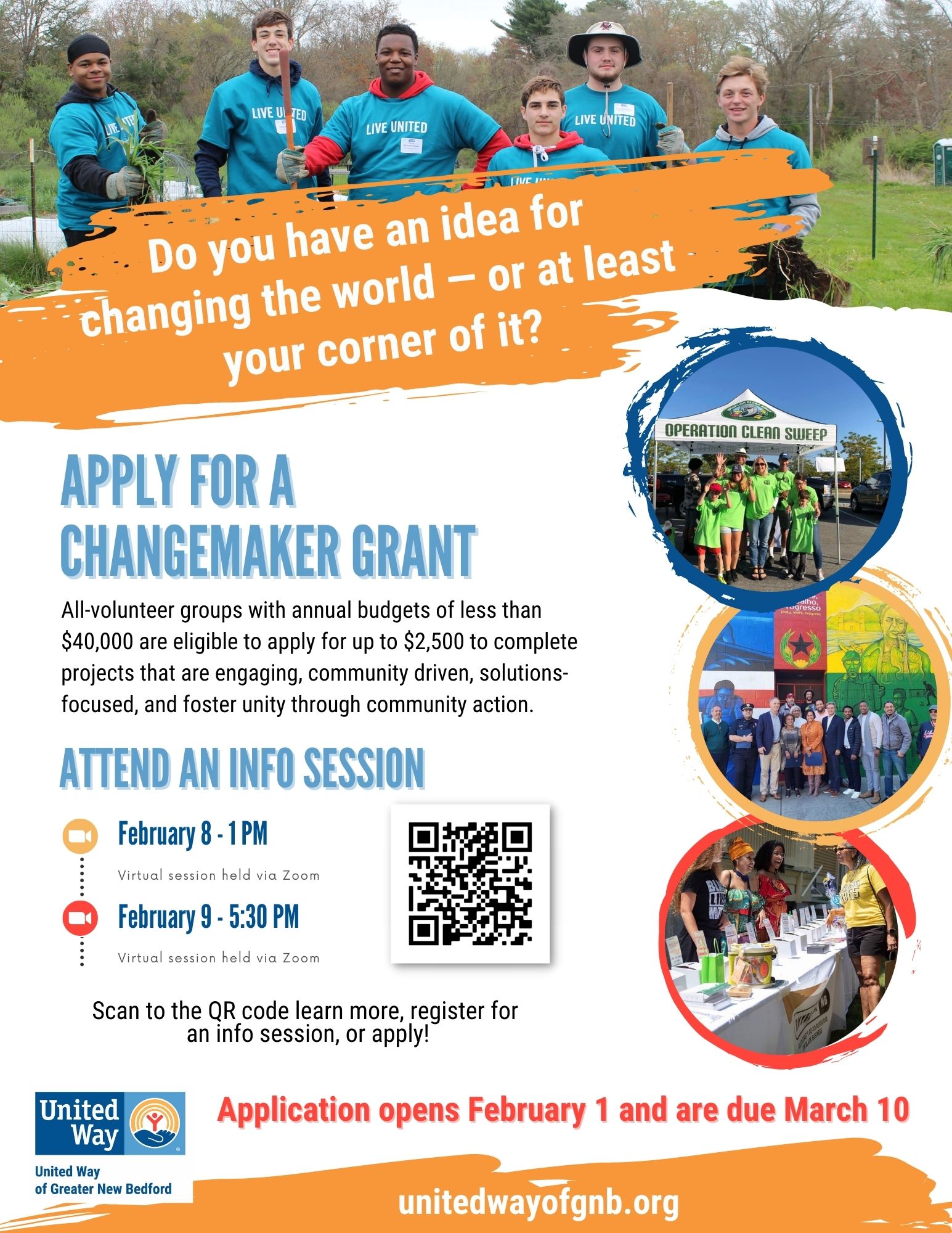 Changemaker info sessions will be held on February 7& 8- links below to register